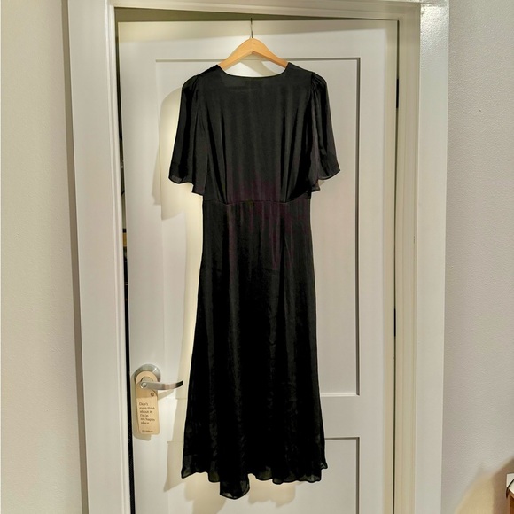 Banana Republic Black Satin Maxi Dress 8​ - Picture 2 of 3